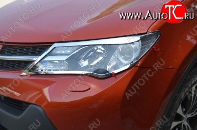 5 349 р. Накладки на фары СТ v2 Toyota RAV4 XA40 5 дв. дорестайлинг (2012-2015) (Неокрашенные)  с доставкой в г. Владивосток