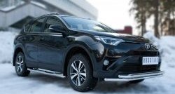 17 549 р. Защита переднего бампера (2 трубыØ42 мм, нержавейка) SLITKOFF  Toyota RAV4  XA40 (2015-2019) 5 дв. рестайлинг  с доставкой в г. Владивосток. Увеличить фотографию 4