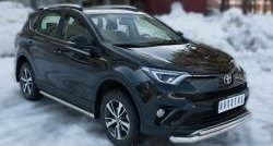 21 699 р. Защита переднего бампера (2 трубыØ63 и 42 мм, нержавейка) SLITKOFF Toyota RAV4 XA40 5 дв. рестайлинг (2015-2019)  с доставкой в г. Владивосток. Увеличить фотографию 4