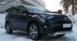 15 999 р. Защита переднего бампера (Ø75х42 мм, нержавейка) Russtal Toyota RAV4 XA40 5 дв. рестайлинг (2015-2019)  с доставкой в г. Владивосток. Увеличить фотографию 4