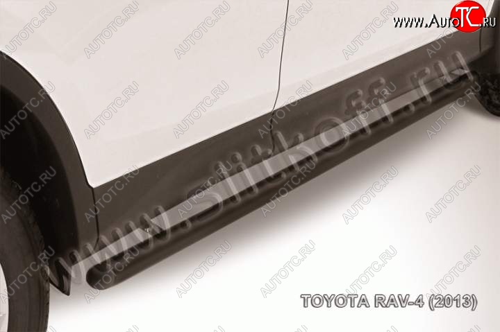 9 849 р. Защита порогов Slitkoff  Toyota RAV4  XA40 (2012-2015) 5 дв. дорестайлинг (Цвет: серебристый)  с доставкой в г. Владивосток