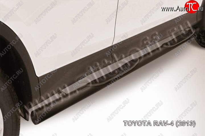 12 499 р. Защита порогов Slitkoff  Toyota RAV4  XA40 (2012-2015) 5 дв. дорестайлинг (Цвет: серебристый)  с доставкой в г. Владивосток