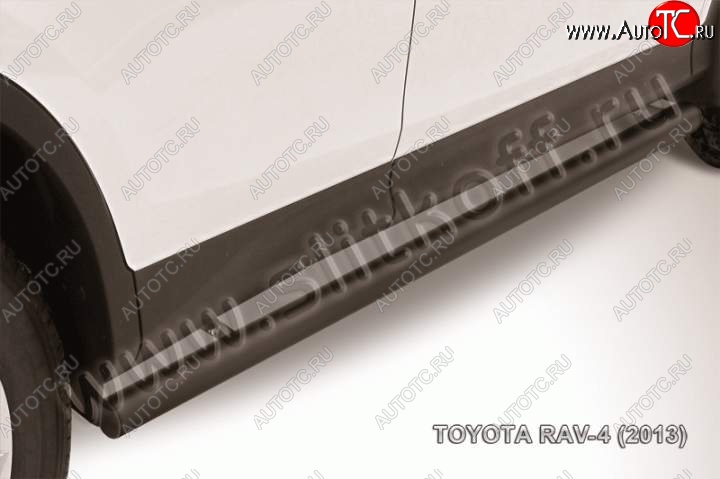 10 699 р. Защита порогов Slitkoff  Toyota RAV4  XA40 (2012-2015) 5 дв. дорестайлинг (Цвет: серебристый)  с доставкой в г. Владивосток