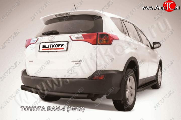 7 999 р. Защита задняя Slitkoff  Toyota RAV4  XA40 (2012-2015) 5 дв. дорестайлинг (Цвет: серебристый)  с доставкой в г. Владивосток