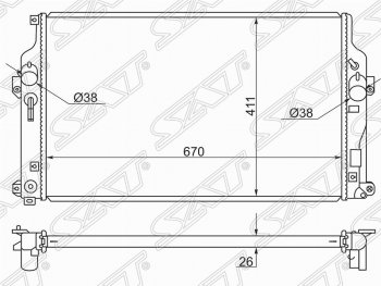 Радиатор двигателя SAT Toyota (Тойота) RAV4 (рав)  XA40 (2012-2019) XA40 5 дв. дорестайлинг, 5 дв. рестайлинг