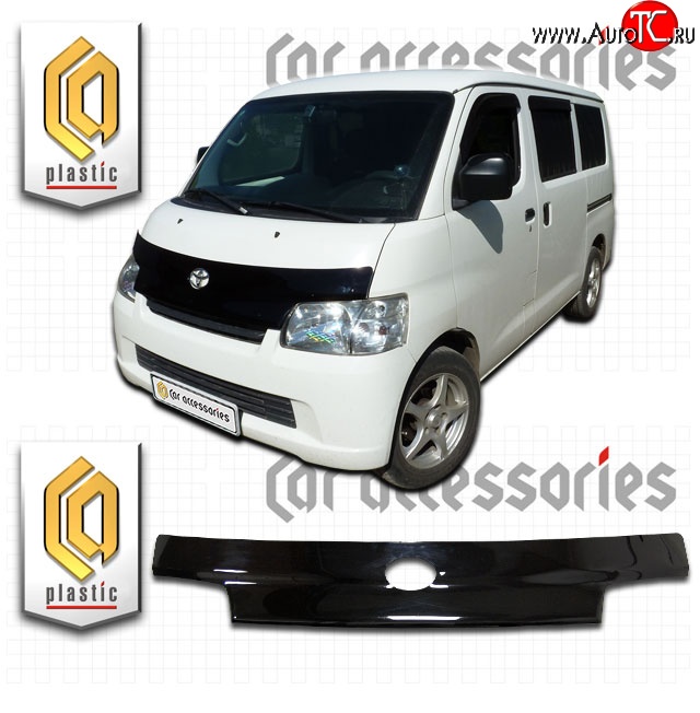 2 199 р. Дефлектор капота CA-Plastic  Toyota Town Ace  s400 (2008-2020) дорестацлинг (Classic черный, Без надписи)  с доставкой в г. Владивосток