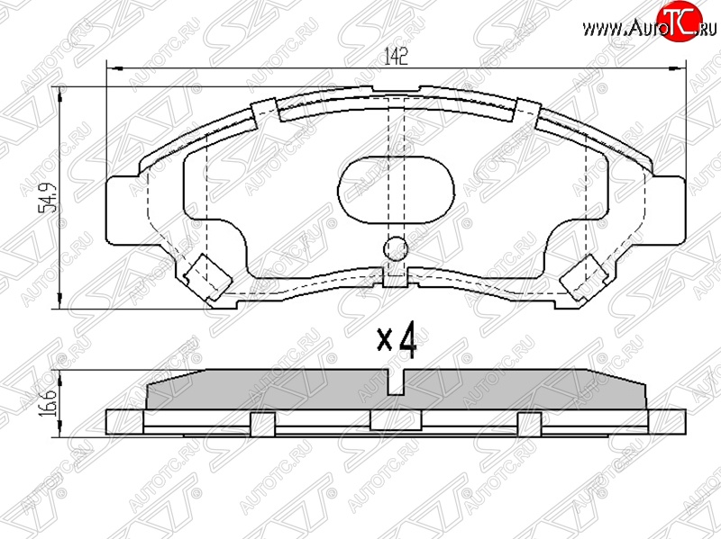 1 499 р. Колодки тормозные SAT (передние)  Toyota Town Ace  s400 (2008-2020) дорестацлинг  с доставкой в г. Владивосток