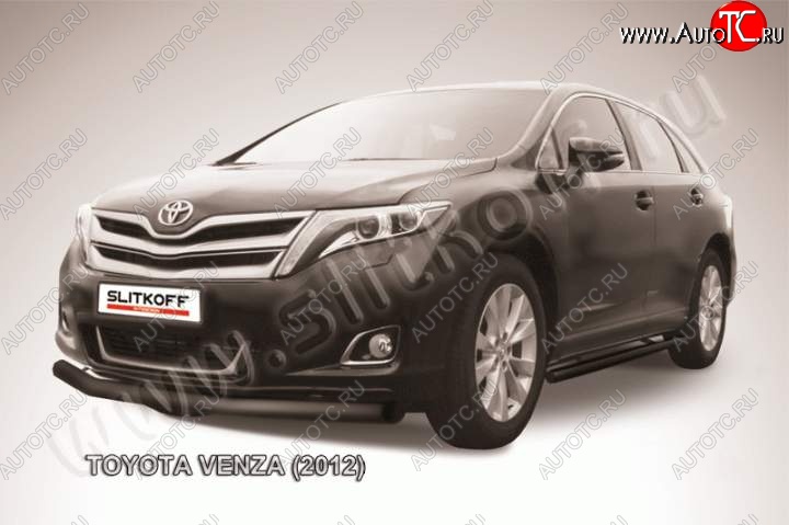 10 299 р. Защита переднего бампер Slitkoff  Toyota Venza  GV10 (2012-2016) рестайлинг (Цвет: серебристый)  с доставкой в г. Владивосток