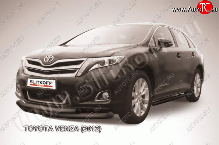 13 749 р. Защита переднего бампер Slitkoff Toyota Venza GV10 рестайлинг (2012-2016) (Цвет: серебристый)  с доставкой в г. Владивосток