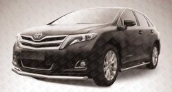 14 699 р. Одинарная защита переднего бампера диаметром 76 мм Slitkoff  Toyota Venza  GV10 (2012-2016) рестайлинг (Цвет: нержавеющая полированная сталь)  с доставкой в г. Владивосток. Увеличить фотографию 1