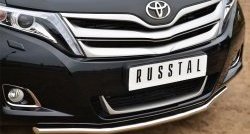 12 999 р. Одинарная защита переднего бампера диаметром 42 мм SLITKOFF Toyota Venza GV10 рестайлинг (2012-2016)  с доставкой в г. Владивосток. Увеличить фотографию 2