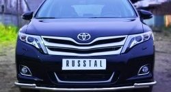 Защита переднего бампера (2 трубыØ42 мм, нержавейка) SLITKOFF Toyota Venza GV10 рестайлинг (2012-2016)