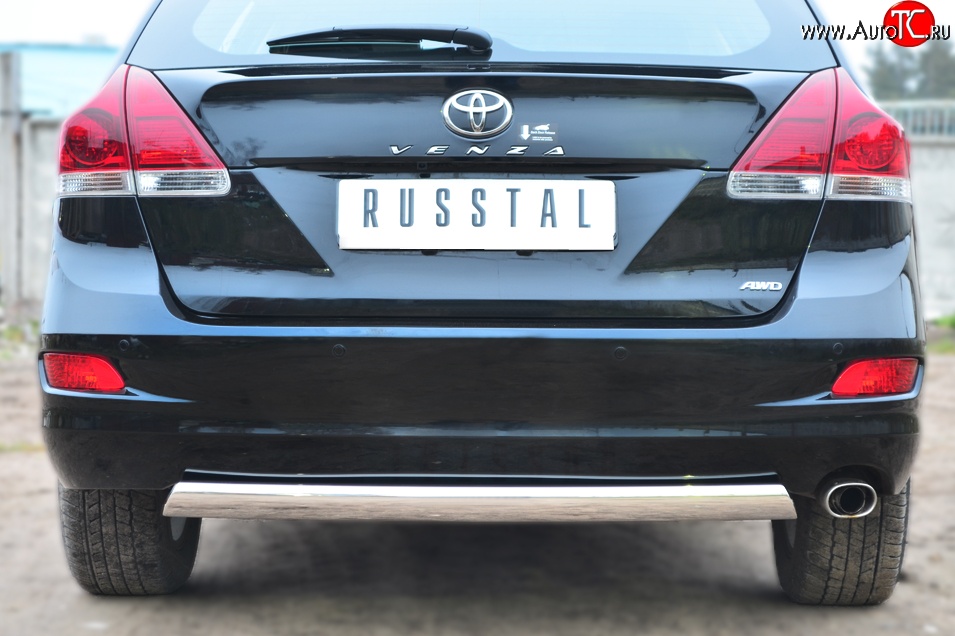 16 849 р. Защита заднего бампера (Ø75x42 мм, нержавейка) Russtal Toyota Venza GV10 рестайлинг (2012-2016)  с доставкой в г. Владивосток