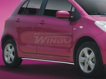 Защита кузовного порога WINBO (нержавейка) Toyota Yaris XP130 хэтчбэк 5 дв. дорестайлинг (2010-2014)