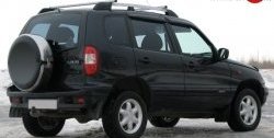 5 299 р. Рейлинги АПС L Chevrolet Niva 2123 дорестайлинг (2002-2008) (Башмак черный, рейлинг серый)  с доставкой в г. Владивосток. Увеличить фотографию 4