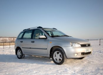 5 299 р. Рейлинги Petroil Tuning Комфорт Лада Калина 1117 универсал (2004-2013) (Серебристый муар, крыша с ребром жесткости)  с доставкой в г. Владивосток. Увеличить фотографию 3