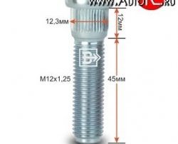 Забивная шпилька 45.0 мм ступицы Вектор M12 1.25 45.0 Jeep Liberty KJ дорестайлинг (2001-2004) 