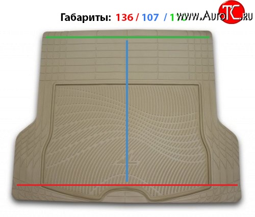 6 699 р. Универсальный коврик в багажник Element-Autofamily (полиуретан) Opel Astra H хэтчбек 5дв дорестайлинг (2004-2007) (бежевый)  с доставкой в г. Владивосток