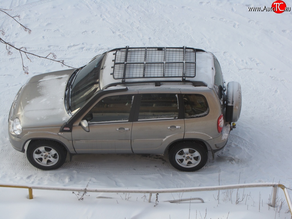 7 299 р. Экспедиционный багажник Спринт (установка на штатные рейлинги)  Chevrolet Niva  2123 (2002-2020), Лада 2123 (Нива Шевроле) (2002-2021), Лада Нива Трэвел (2021-2024)  с доставкой в г. Владивосток