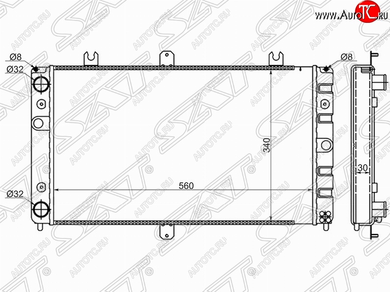 3 699 р. Радиатор двигателя (трубчатый, МКПП) SAT  Лада Приора ( 2170,  2171,  2172,  21728) (2007-2018) седан дорестайлинг, универсал дорестайлинг , хэтчбек дорестайлинг, купе дорестайлинг, купе рестайлинг, седан рестайлинг, универсал рестайлинг, хэтчбек рестайлин  с доставкой в г. Владивосток