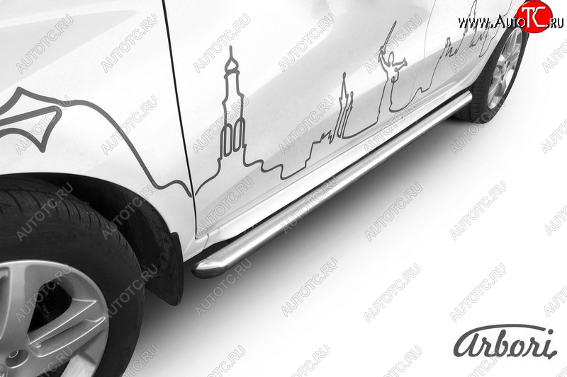 13 549 р. Защита штатных порогов Arbori (нержавейка, d57 mm).  Лада XRAY (2016-2022)  с доставкой в г. Владивосток