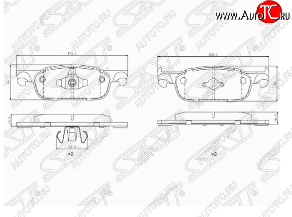 1 799 р. Комплект передних тормозных колодок SAT Лада XRAY (2016-2022)  с доставкой в г. Владивосток