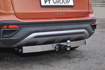 17 649 р. Фаркоп Petroil Tuning (съемный квадрат, с нержавеющей пластиной) Volkswagen Taos (2020-2022)  с доставкой в г. Владивосток. Увеличить фотографию 3