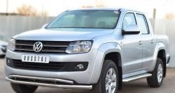 18 549 р. Защита переднего бампера (2 трубыØ63 и 42 мм, нержавейка) SLITKOFF  Volkswagen Amarok (2009-2016) дорестайлинг  с доставкой в г. Владивосток. Увеличить фотографию 4