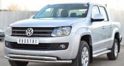 18 999 р. Защита переднего бампера (2 трубыØ63 мм, нержавейка) SLITKOFF  Volkswagen Amarok (2009-2016) дорестайлинг  с доставкой в г. Владивосток. Увеличить фотографию 4