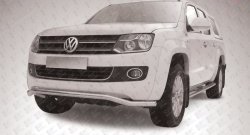 15 949 р. Фигурная защита переднего бампера диаметром 57 мм Slitkoff  Volkswagen Amarok (2009-2016) дорестайлинг (Цвет: нержавеющая полированная сталь)  с доставкой в г. Владивосток. Увеличить фотографию 1