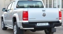 22 349 р. Защита заднего бампера (Ø63 и 42 мм, нержавейка) SLITKOFF Volkswagen Amarok дорестайлинг (2009-2016)  с доставкой в г. Владивосток. Увеличить фотографию 3