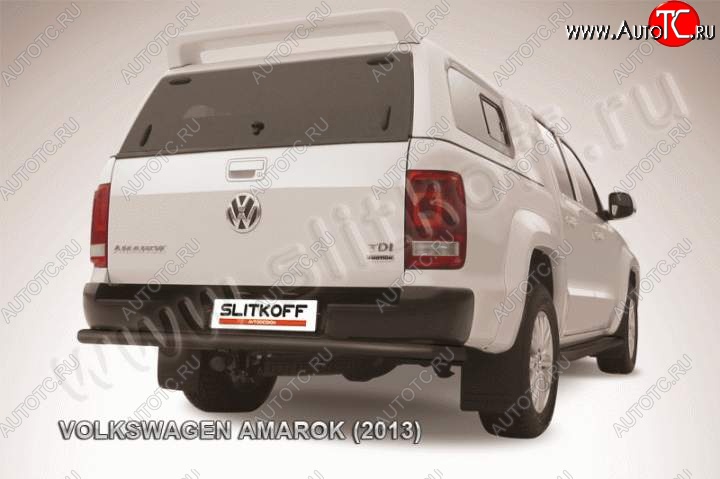 11 999 р. Защита задняя Slitkoff Volkswagen Amarok дорестайлинг (2009-2016) (Цвет: серебристый)  с доставкой в г. Владивосток