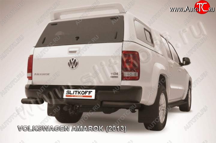 9 999 р. Уголки d76  Volkswagen Amarok (2009-2016) дорестайлинг (Цвет: серебристый)  с доставкой в г. Владивосток