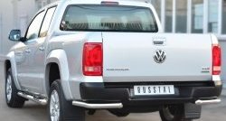 18 349 р. Одинарная защита заднего бампера из трубы диаметром 63 мм SLITKOFF  Volkswagen Amarok (2009-2016) дорестайлинг  с доставкой в г. Владивосток. Увеличить фотографию 3