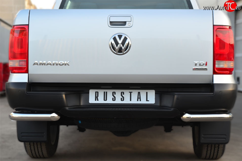 18 349 р. Одинарная защита заднего бампера из трубы диаметром 63 мм SLITKOFF  Volkswagen Amarok (2009-2016) дорестайлинг  с доставкой в г. Владивосток