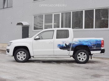 23 699 р. Пороги труба d76 (v2) Russtail  Volkswagen Amarok (2016-2022) рестайлинг  с доставкой в г. Владивосток. Увеличить фотографию 2