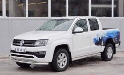 15 699 р. Защита переднего бампера (Ø63 мм, нержавейка) SLITKOFF  Volkswagen Amarok (2016-2022) рестайлинг  с доставкой в г. Владивосток. Увеличить фотографию 2