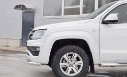 20 549 р. Защита переднего бампера (2 трубыØ63 мм, нержавейка) SLITKOFF Volkswagen Amarok рестайлинг (2016-2022)  с доставкой в г. Владивосток. Увеличить фотографию 4