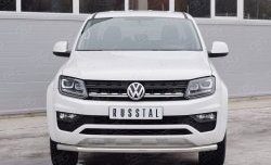 Защита переднего бампера (Ø63 мм, нержавейка) SLITKOFF Volkswagen (Волксваген) Amarok (Амарок) (2016-2022) рестайлинг