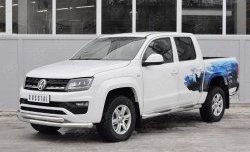 19 999 р. Защита переднего бампера (2 трубыØ76 и 63 мм, нержавейка) SLITKOFF Volkswagen Amarok рестайлинг (2016-2022)  с доставкой в г. Владивосток. Увеличить фотографию 2