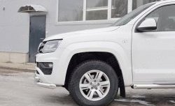 19 999 р. Защита переднего бампера (2 трубыØ76 и 63 мм, нержавейка) SLITKOFF Volkswagen Amarok рестайлинг (2016-2022)  с доставкой в г. Владивосток. Увеличить фотографию 4