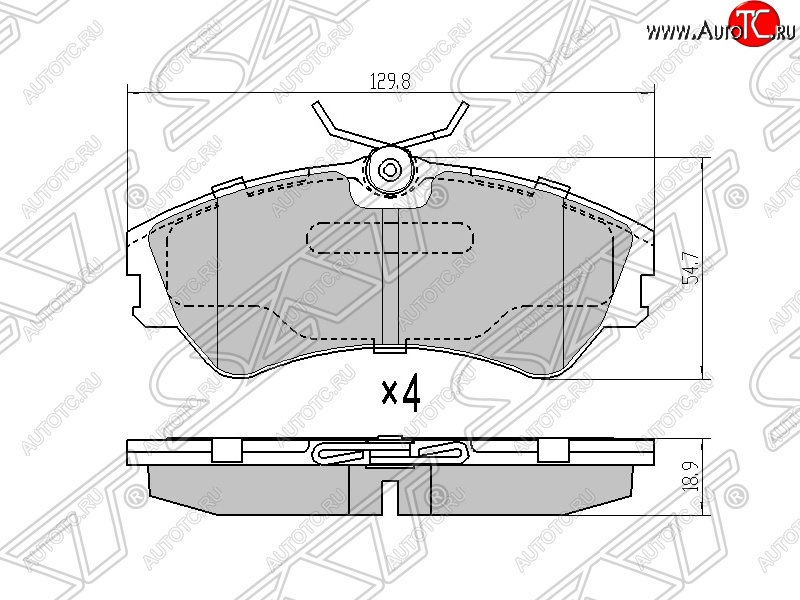 1 449 р. Колодки тормозные SAT (передние)  Volkswagen Caravelle  T4 - Transporter  T4  с доставкой в г. Владивосток