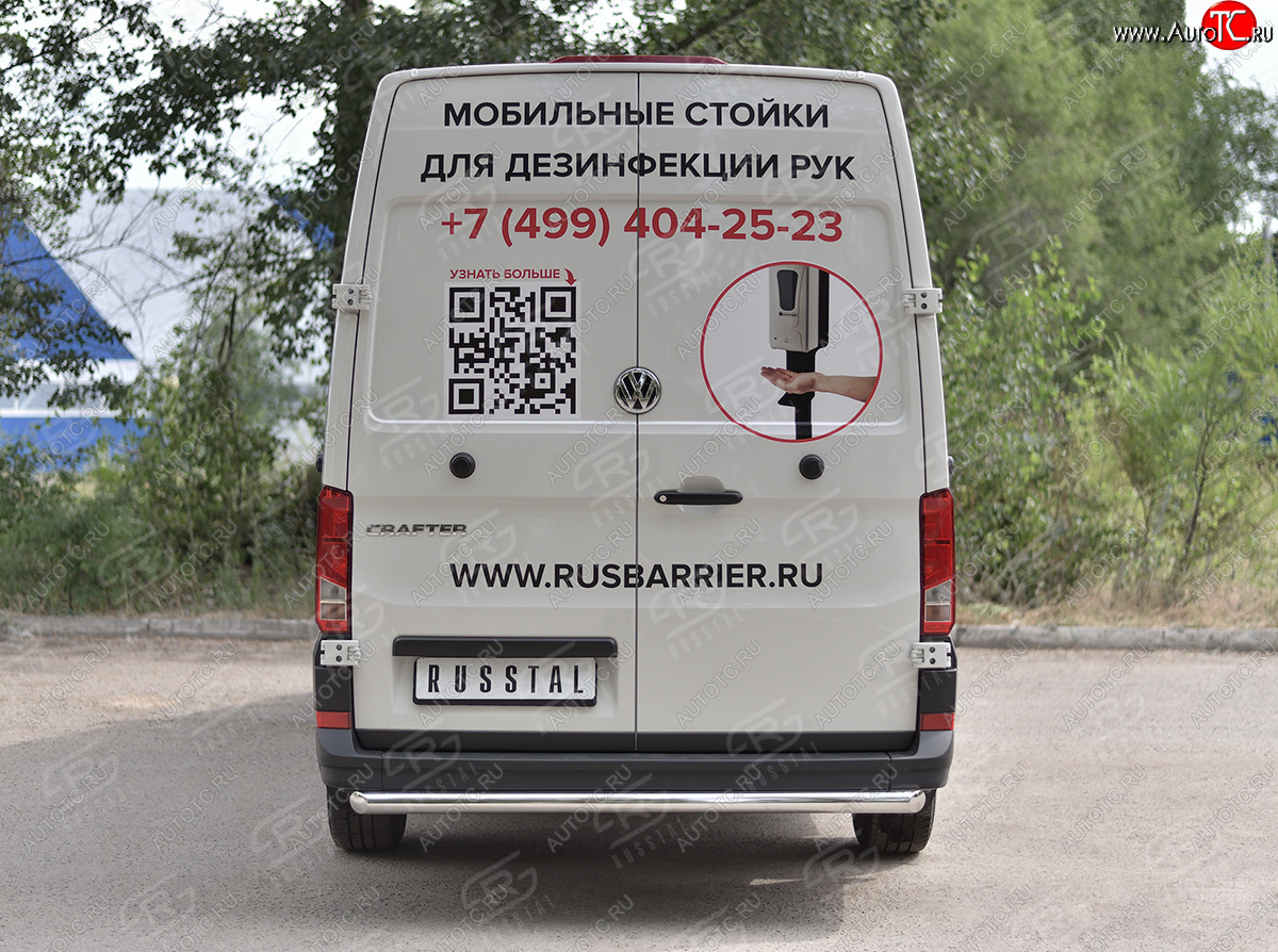 16 999 р. Защита заднего бампера (Ø63 мм, нержавейка) SLITKOFF  Volkswagen Crafter  2 (2017-2024)  с доставкой в г. Владивосток