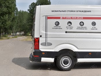 16 999 р. Защита заднего бампера (Ø63 мм, нержавейка) SLITKOFF  Volkswagen Crafter  2 (2017-2024)  с доставкой в г. Владивосток. Увеличить фотографию 2