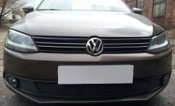 1 469 р. Сетка на бампер Russtal (черная)  Volkswagen Jetta  A6 (2011-2015) седан дорестайлинг  с доставкой в г. Владивосток. Увеличить фотографию 2