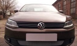 1 539 р. Сетка на бампер Russtal (хром)  Volkswagen Jetta  A6 (2011-2015) седан дорестайлинг  с доставкой в г. Владивосток. Увеличить фотографию 2