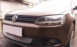 1 539 р. Сетка на бампер Russtal (хром)  Volkswagen Jetta  A6 (2011-2015) седан дорестайлинг  с доставкой в г. Владивосток. Увеличить фотографию 3