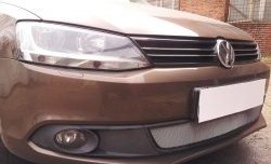 Сетка на бампер Russtal (хром) Volkswagen (Волксваген) Jetta (Джетта)  A6 (2011-2015) A6 седан дорестайлинг