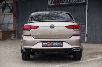 3 399 р. Имитация насадок глушителя MV-Tuning Volkswagen Polo Mk6 лифтбек (2020-2022) (Неокрашенные)  с доставкой в г. Владивосток. Увеличить фотографию 4