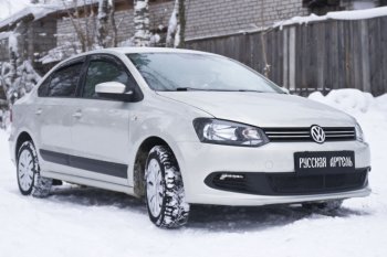 1 979 р. Защитная сетка решетки переднего бампера RA  Volkswagen Polo  5 (2009-2015) седан дорестайлинг  с доставкой в г. Владивосток. Увеличить фотографию 2